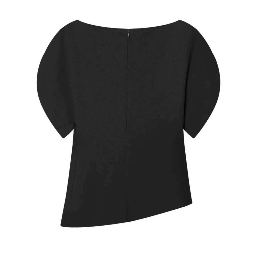 ZARA Summer Off Shoulder Puff Sleeve Asymmetric Chiffon Top